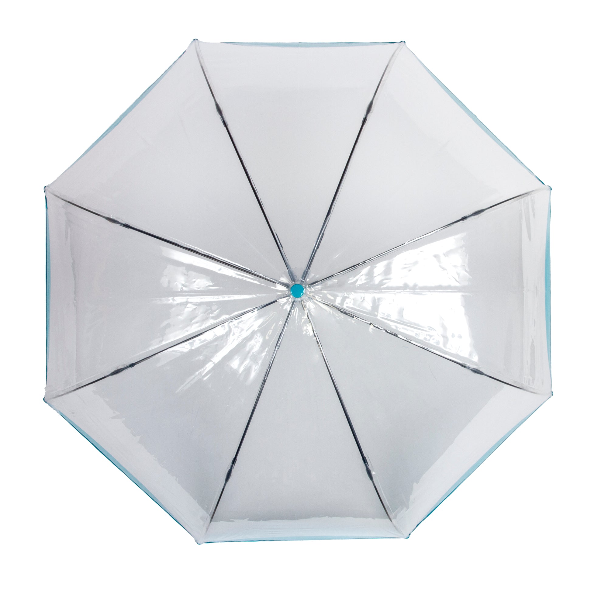 Clear Bubble Umbrella with Scallop Turquoise edge