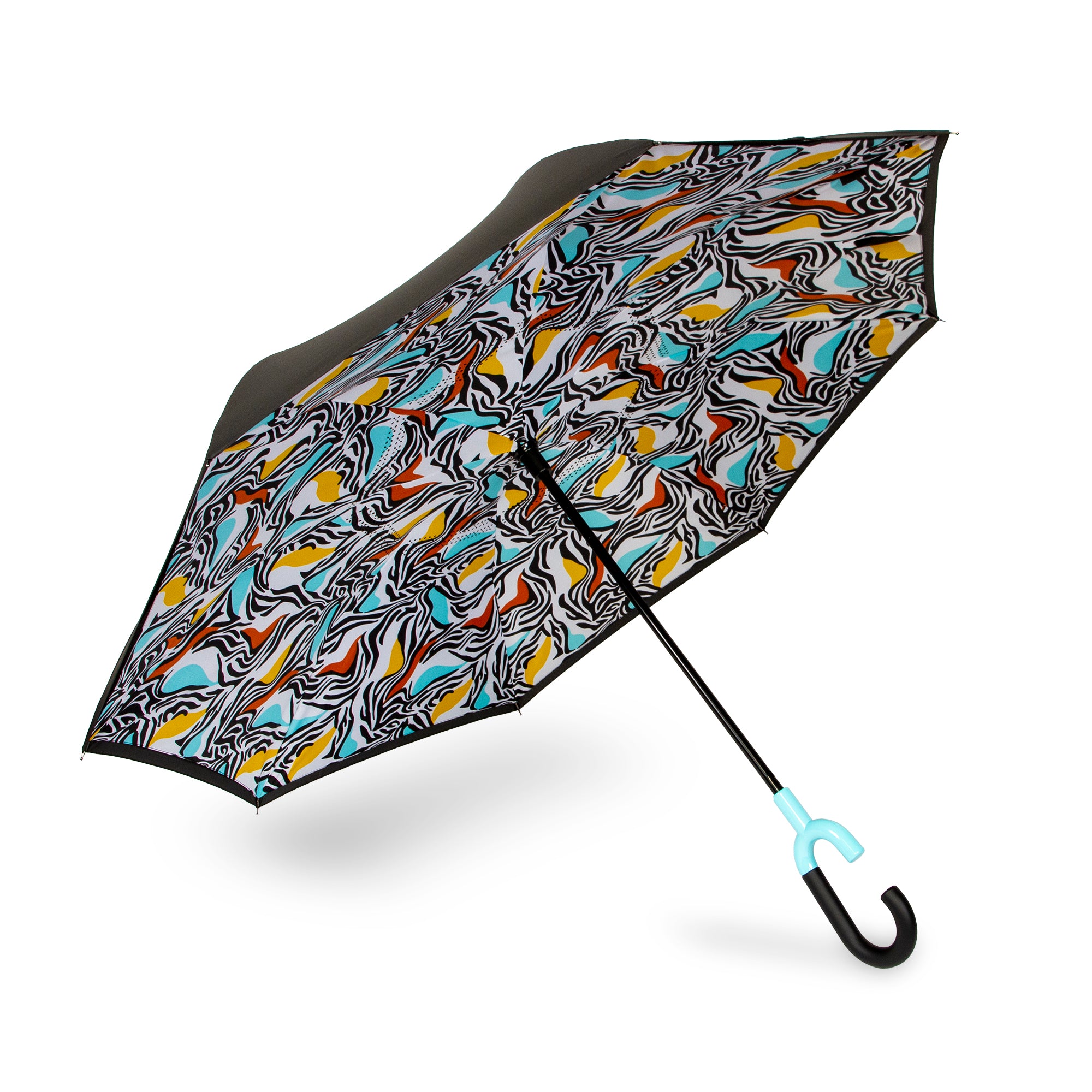 Reverse Closing Stick Umbrella in Black (top) and Zecora (bottom) - 3274