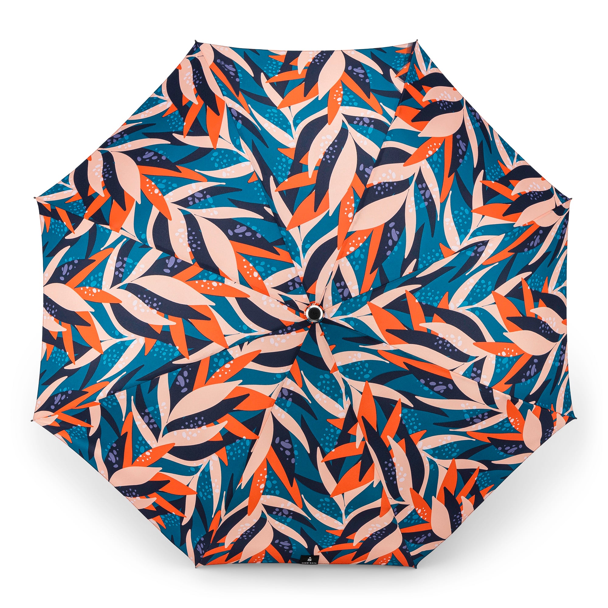 Auto Open Auto Close Compact Umbrella in tropical inspired pattern - 2472 