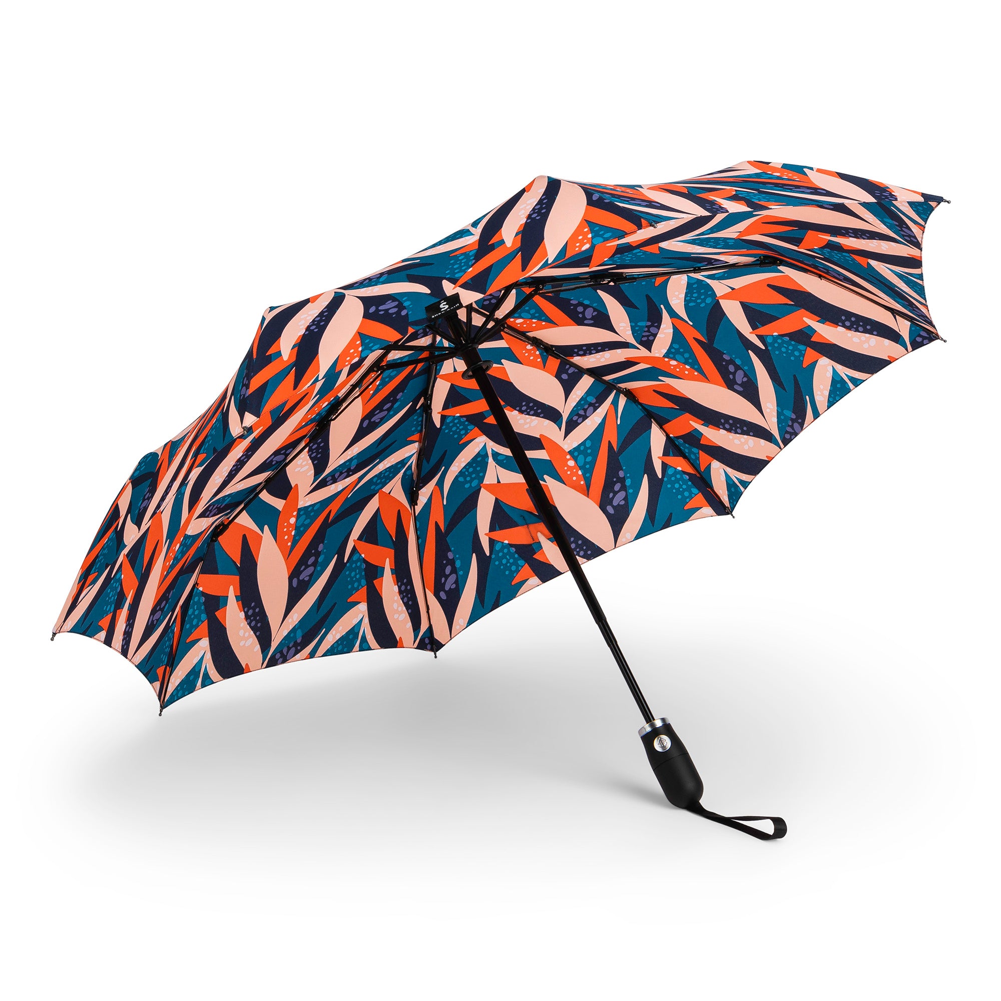 Auto Open Auto Close Compact Umbrella in tropical inspired pattern - 2472 