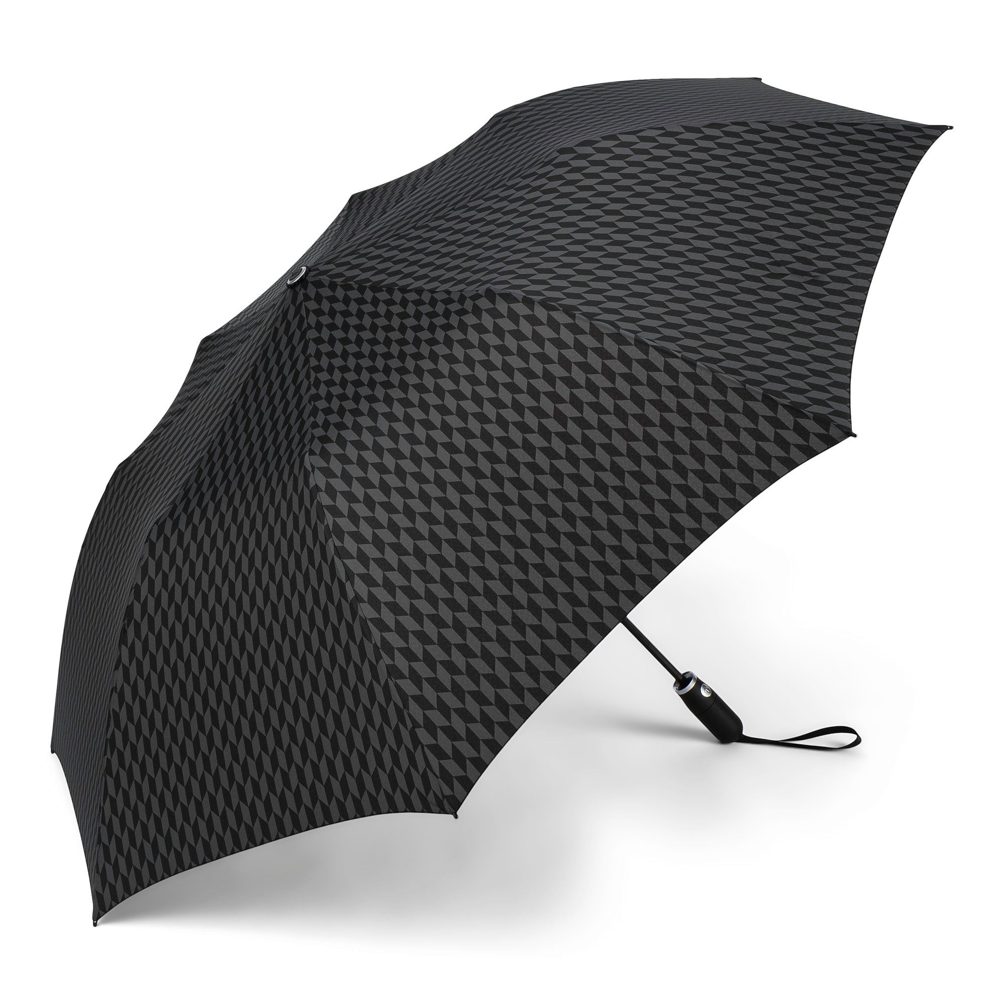 Auto Open Jumbo Compact Umbrella in Flags Black - 2468