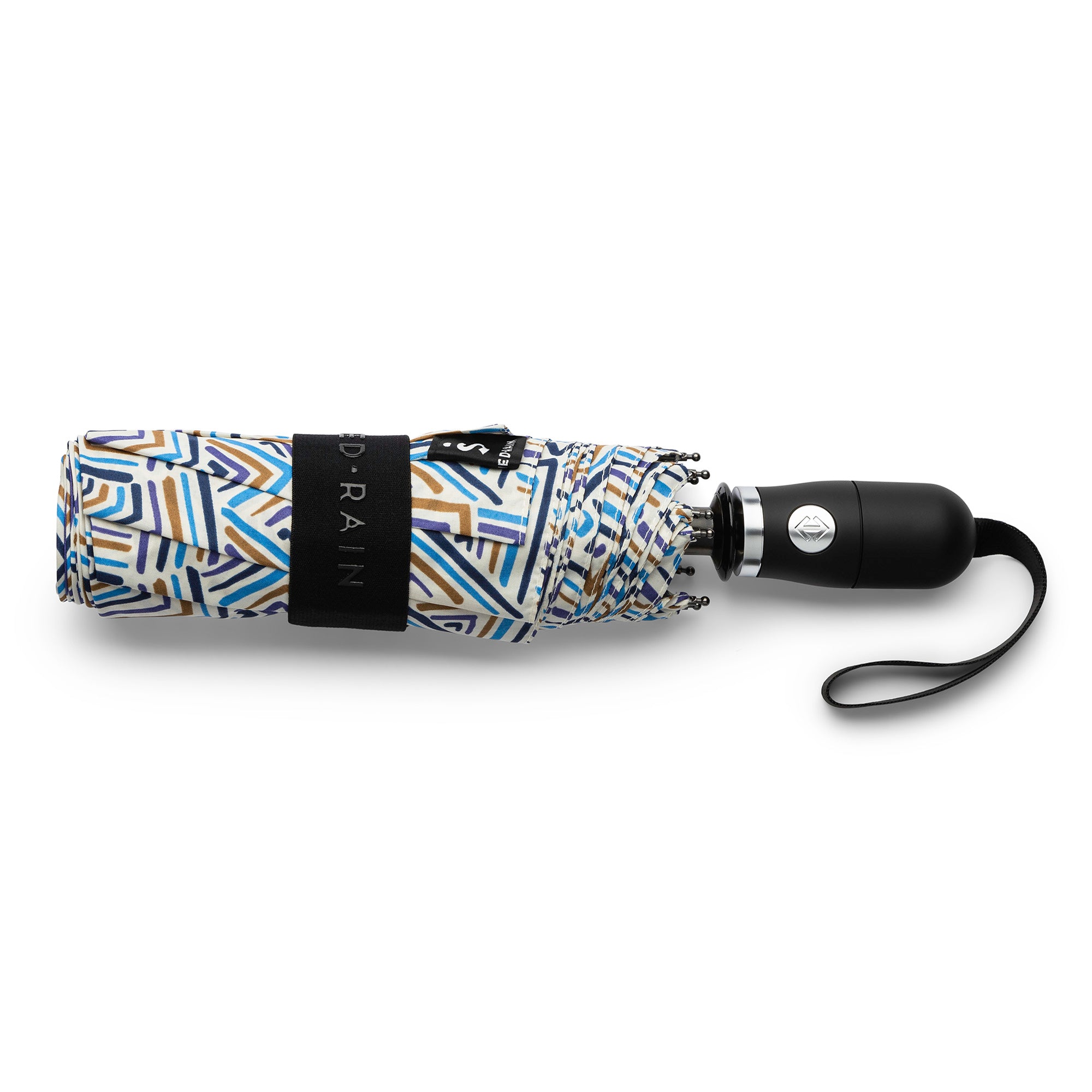 Auto Open Auto Close Compact Umbrella in colorful line art pattern - 2472 