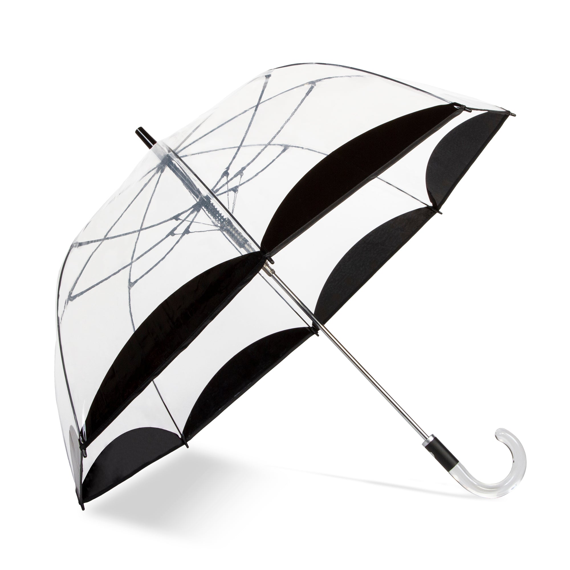 Clear Bubble Umbrella with Scallop Black edge
