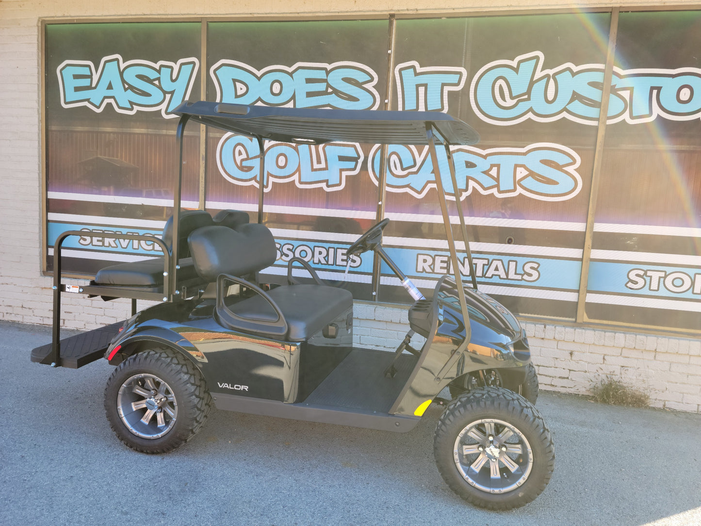 2022 EZGO Valor 48v Golf Cart - Black with Gunmetal Custom Wheels *SOL ...