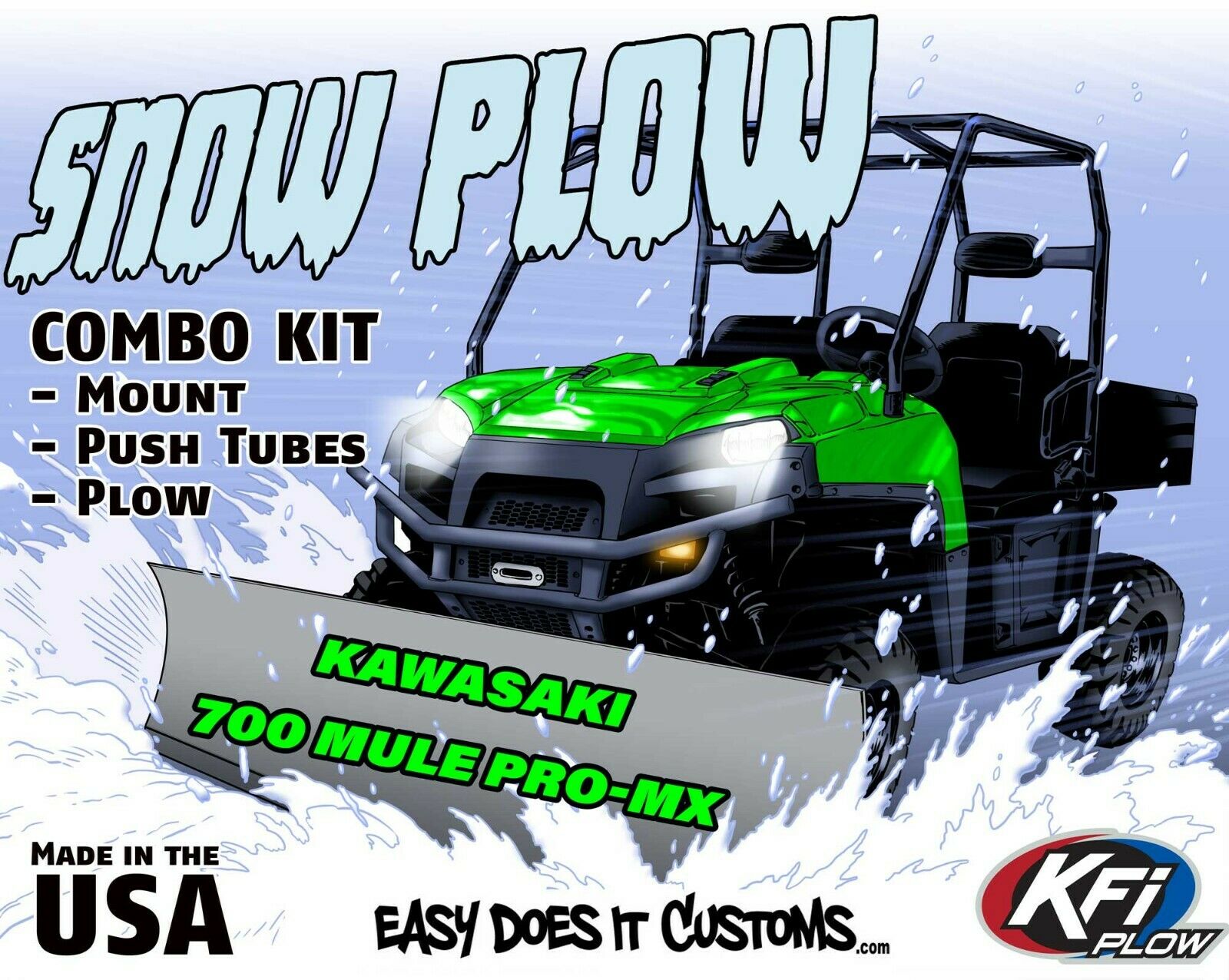 KFI Snow Plow - 2024 - KAWASAKI UTV 1000 Mule PRO-FXT/FX – Easy