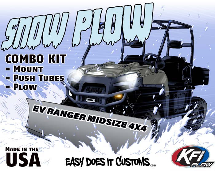 20102021 POLARIS EV Ranger Midsize 4x4 KFI Snow Plow Package Easy