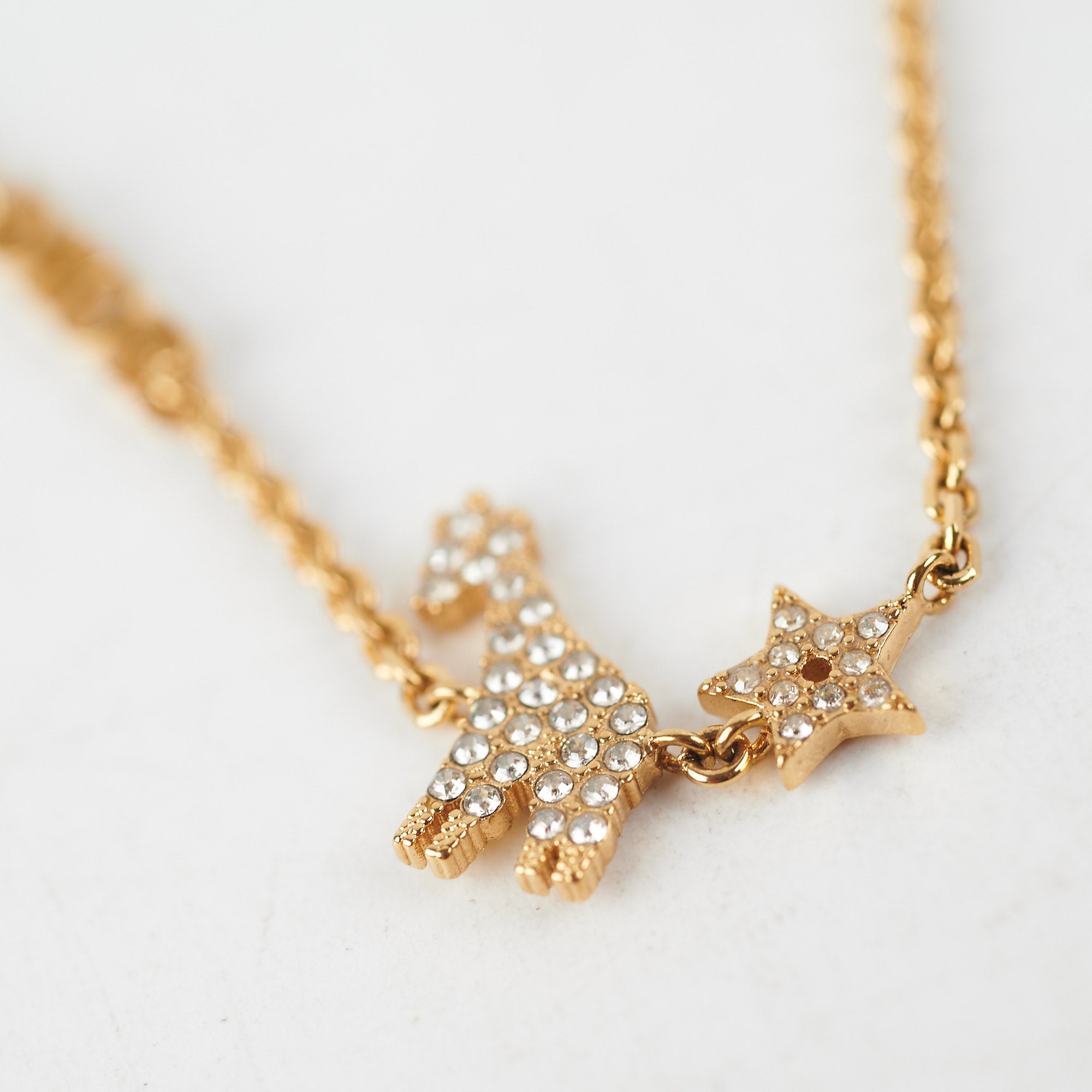 Christian Dior Crystal Diorable Giraffe Logo Bracelet  GoldPlated Link  Bracelets  CHR320111  The RealReal