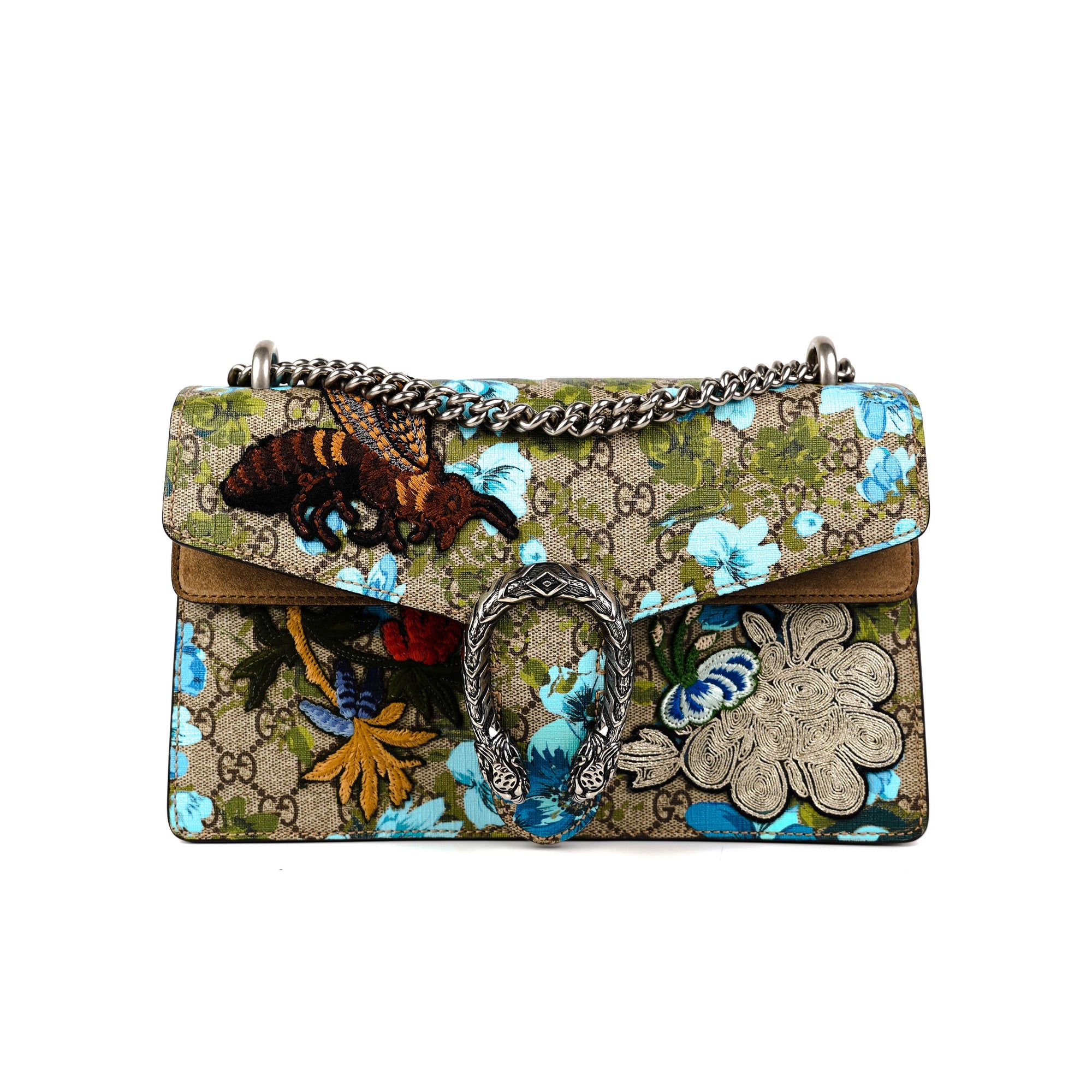 Gucci Dionysus Small GG Blooms Beige and Blue - THE PURSE AFFAIR
