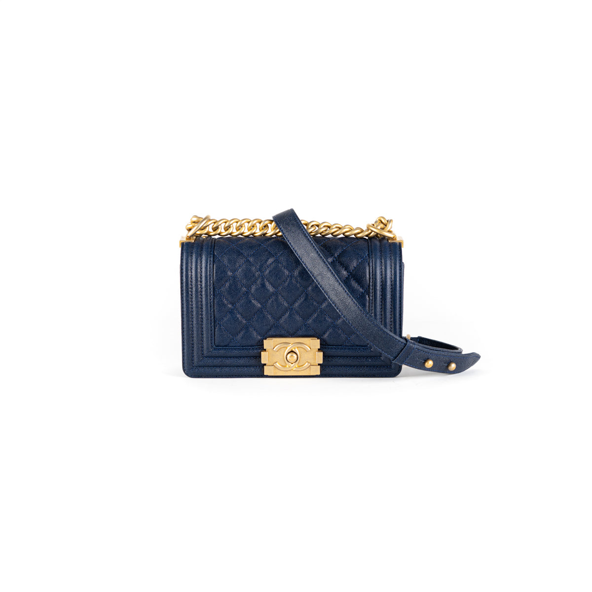 Chanel small boy Caviar navy - THE PURSE AFFAIR