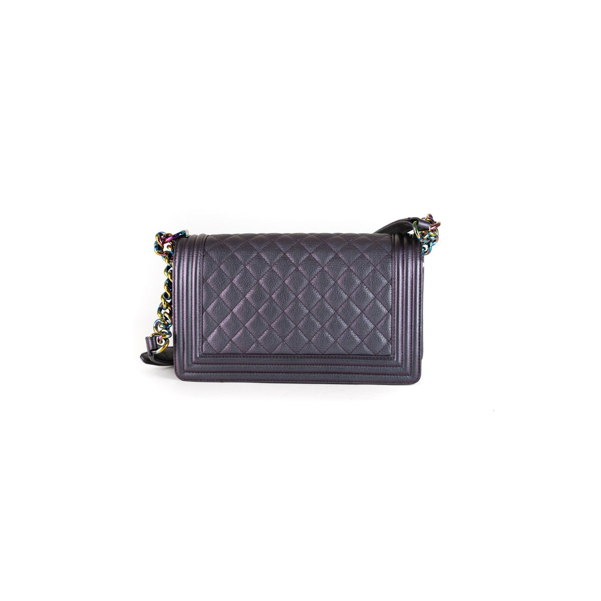 Chanel Boy Iridescent mermaid purple medium bag Goatskin rainbow hardware   eBay