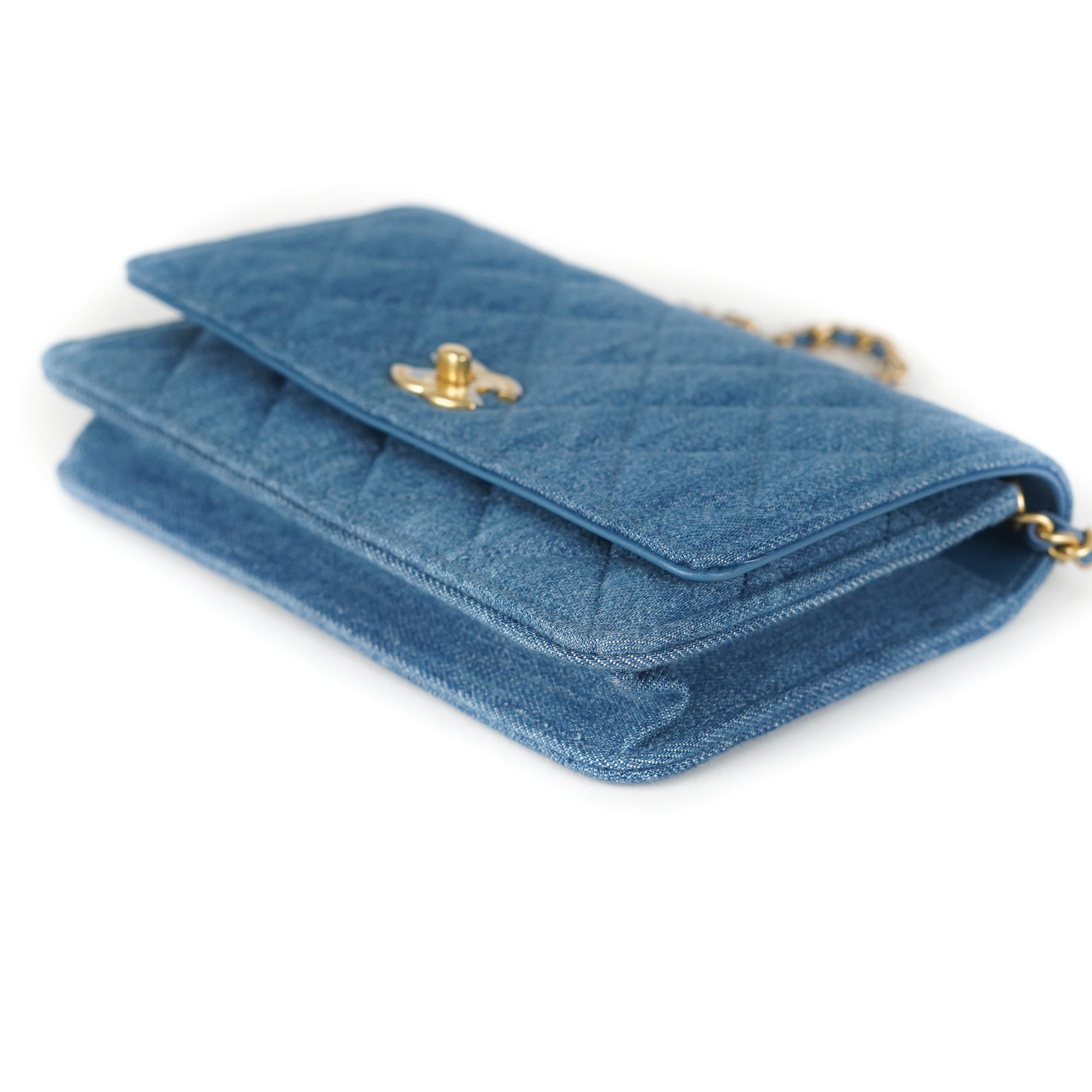 chanel denim clutch