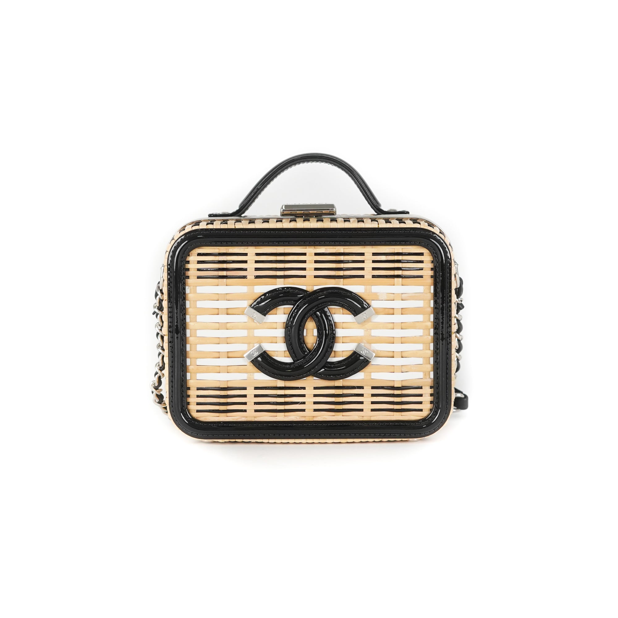 chanel rattan vanity case