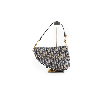 Dior Mini Saddle Bag Oblique Jacquard with Wide Shoulder Strap