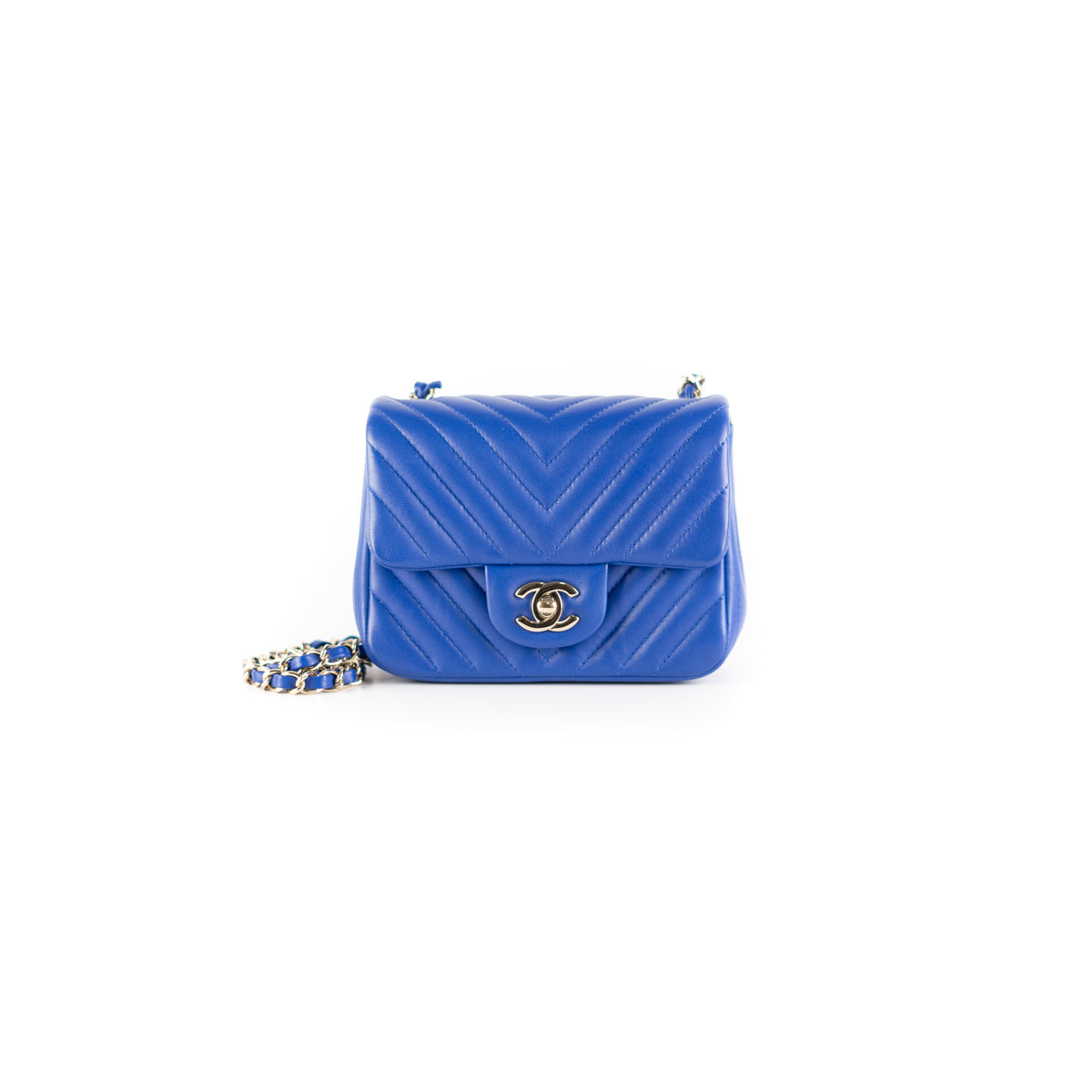 chanel mini square blue