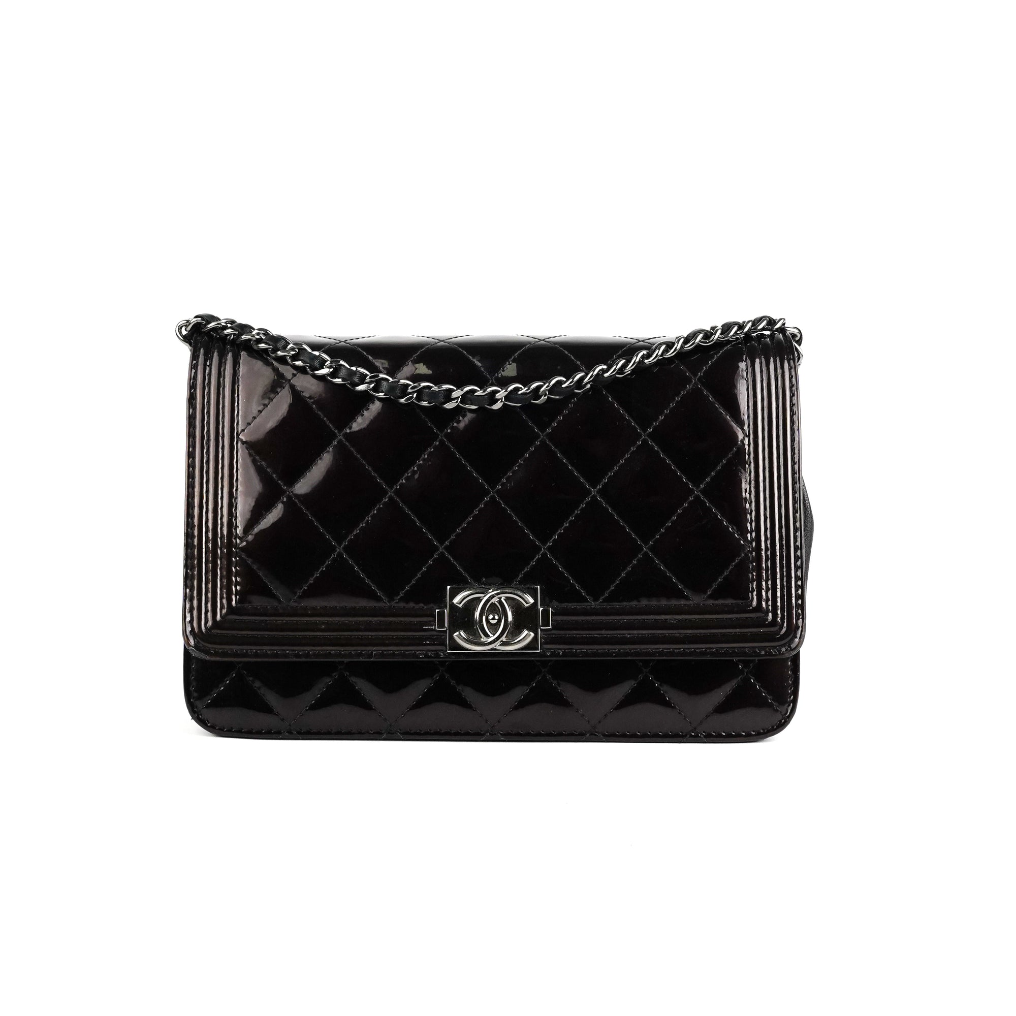 Chanel Wallet On Chain WOC Patent Dark Brown - THE PURSE AFFAIR