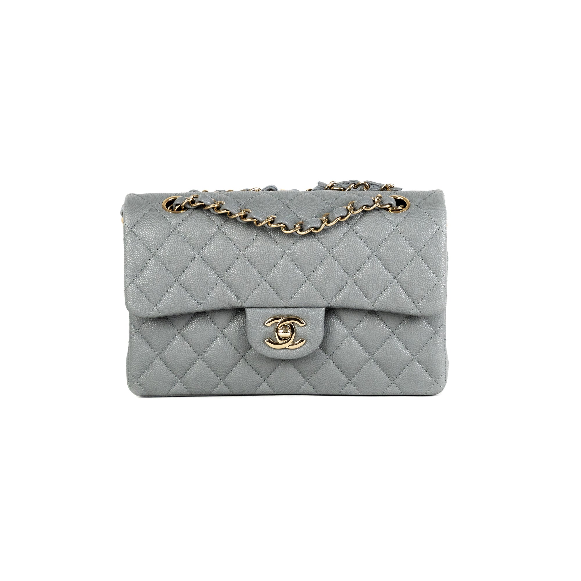 CHANEL Medium Classic Double Flap Bag in 20C Grey Caviar  Dearluxecom