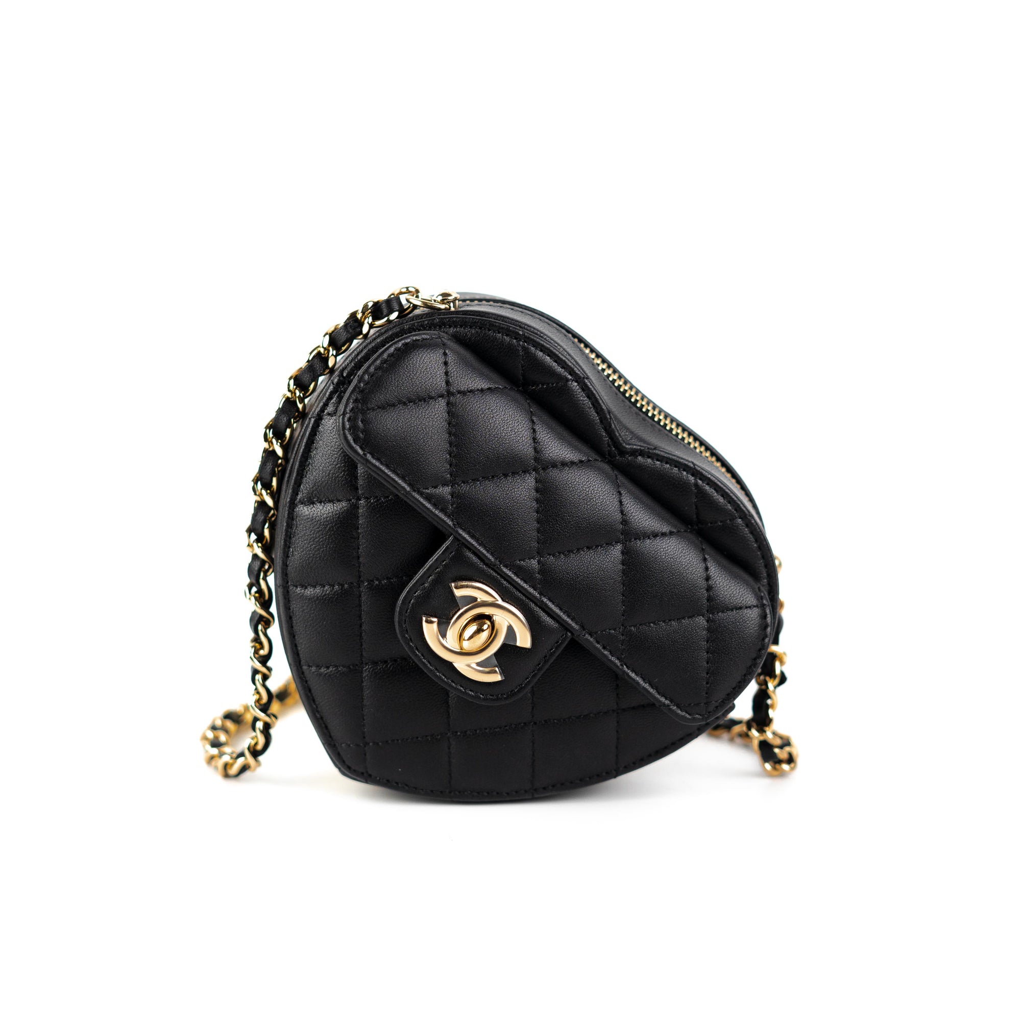 Chanel Heart Bag Lambskin Mini Black - THE PURSE AFFAIR