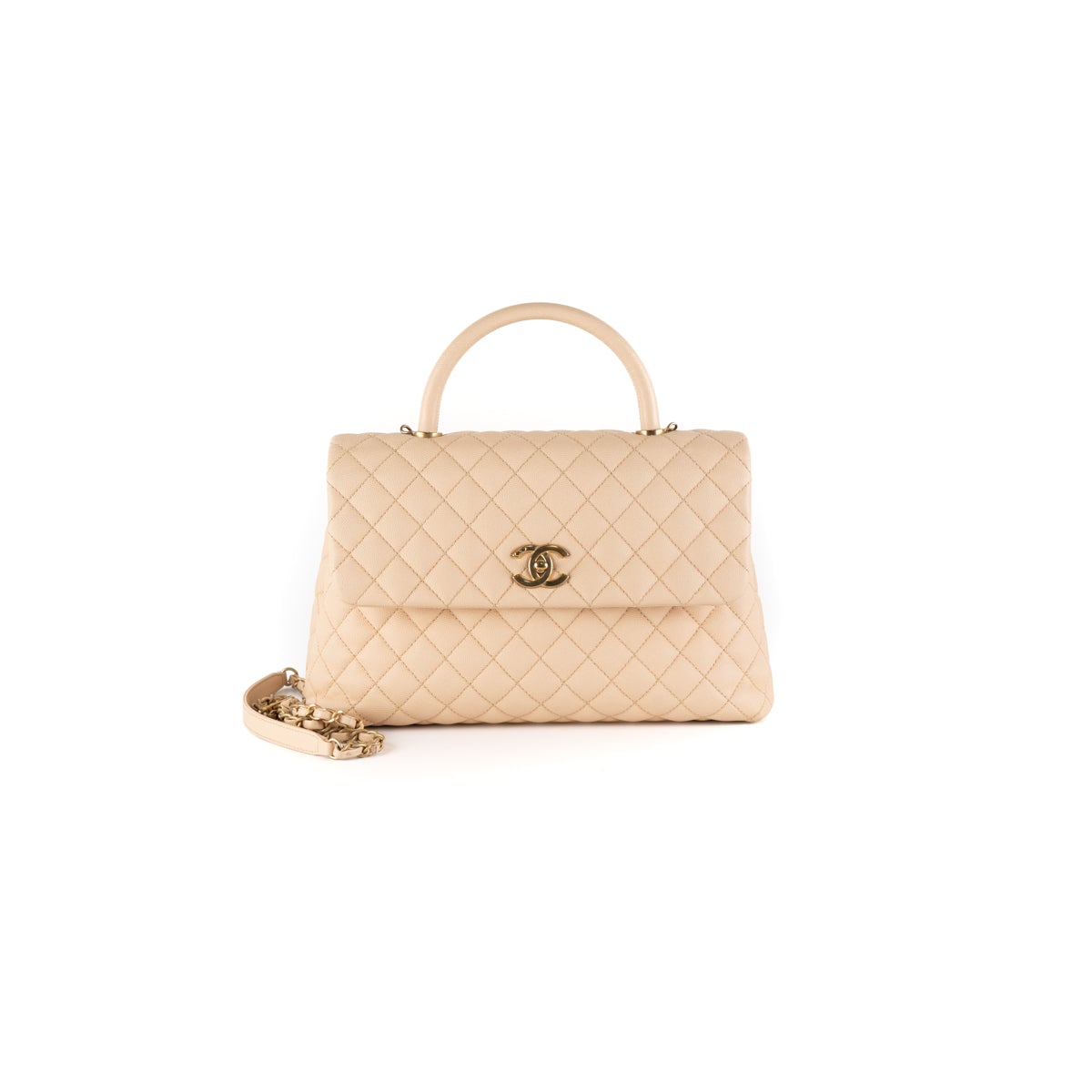 Chanel White Quilted Lambskin Rainbow Coco Handle Bag Mini Q6B4791IW9000   WGACA