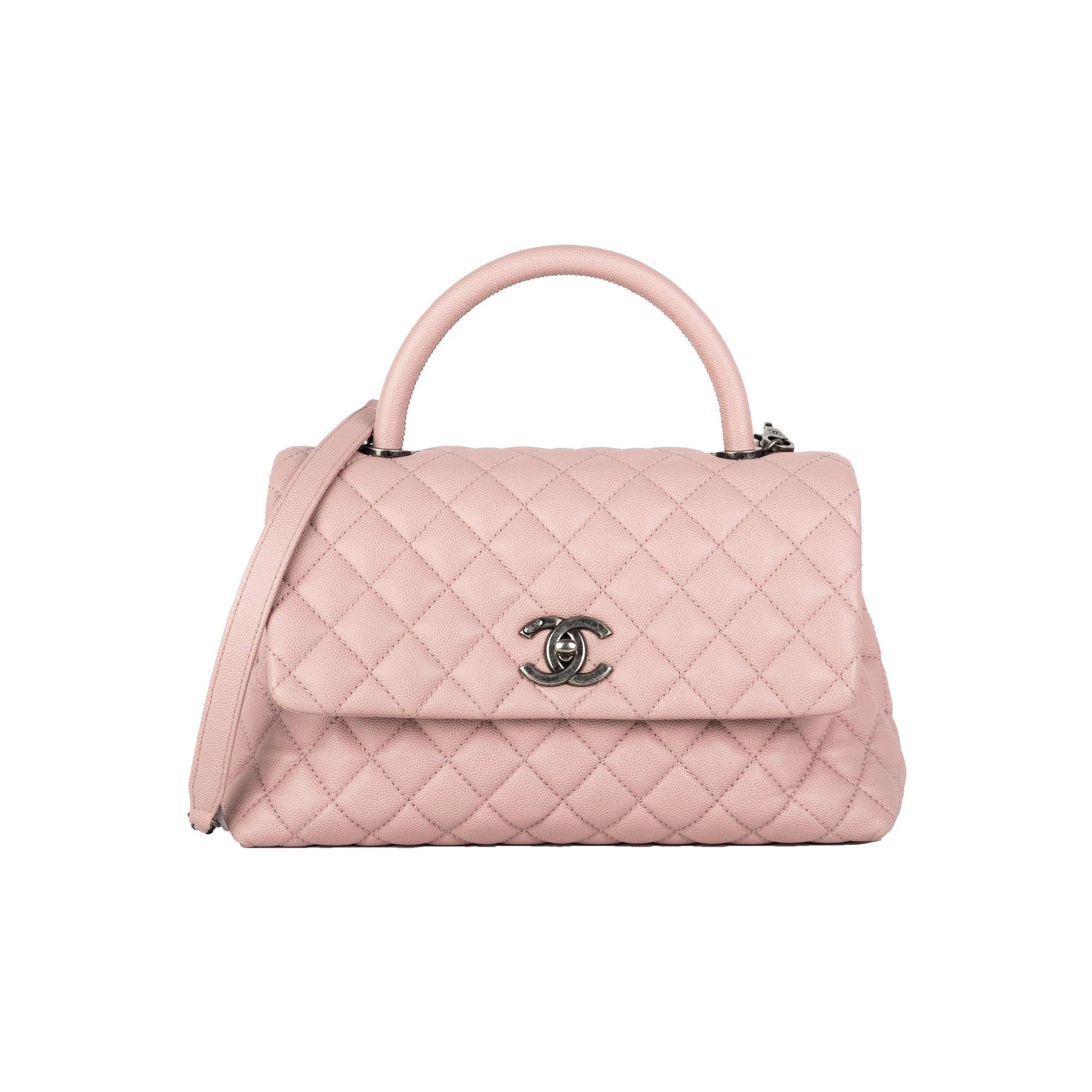 Chanel Coco Handle Medium Caviar Pink - THE PURSE AFFAIR