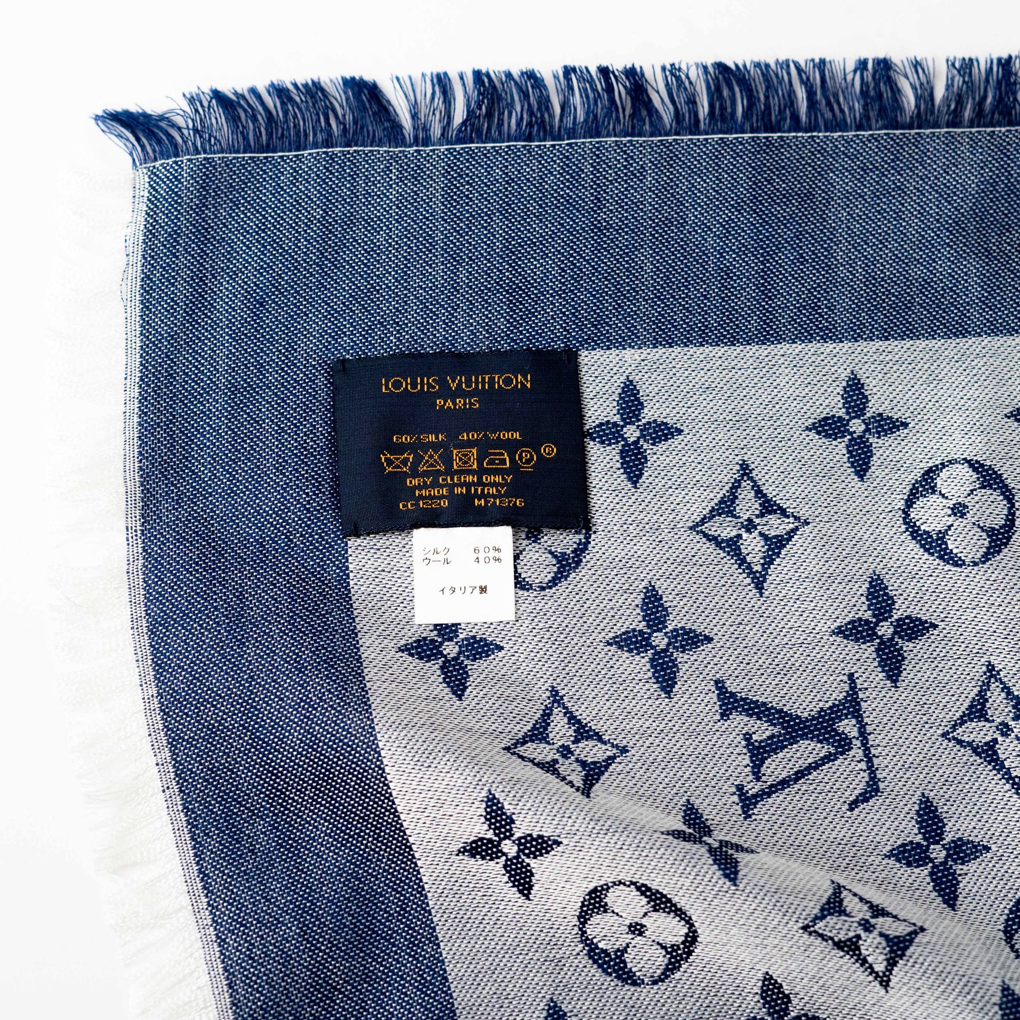 MONOGRAM DENIM SHAWL BLUE (M71376)