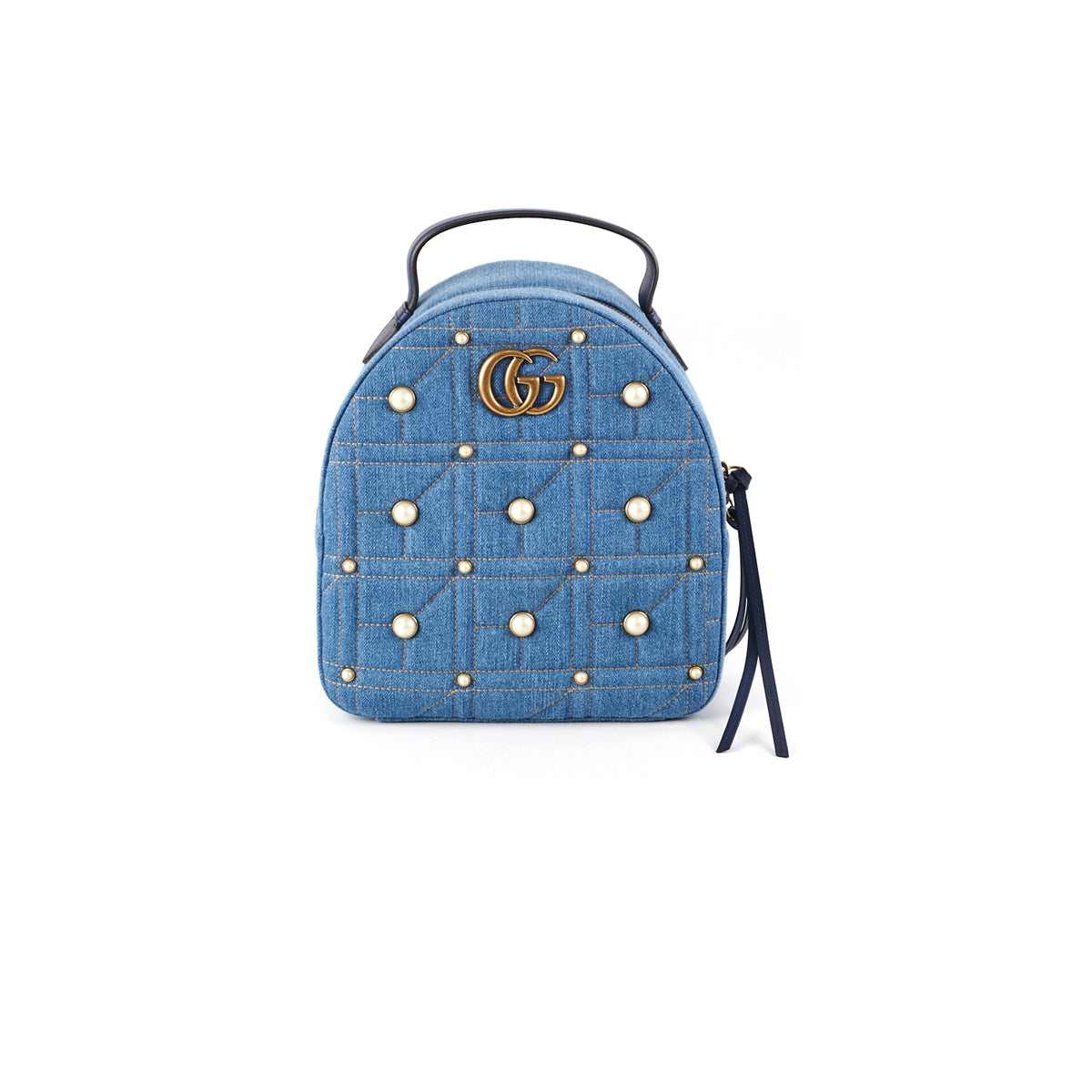 Gucci Backpack Pearl Blue Denim - THE PURSE AFFAIR