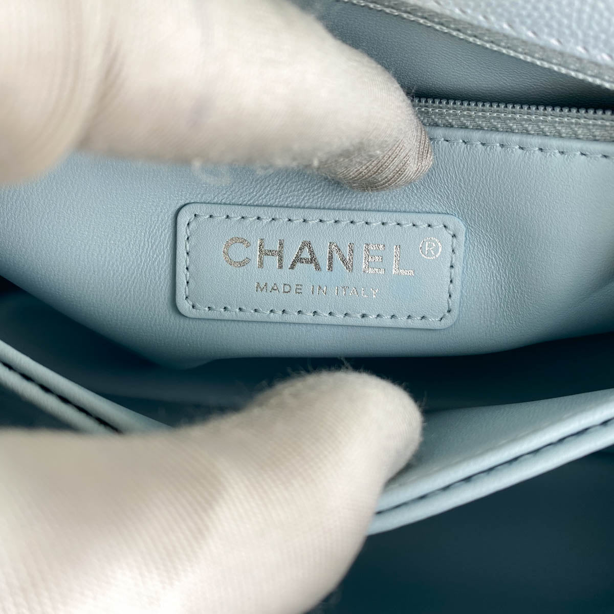 Chanel Coco Handle Iridescent Light Blue 21k Caviar 2021 (microchipped -  THE PURSE AFFAIR