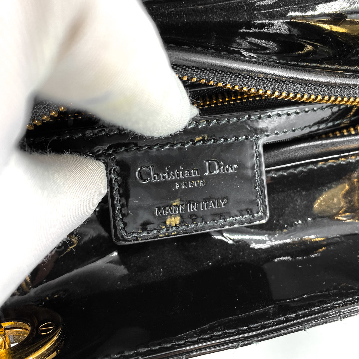 Dior Patent Lady Dior Medium Black The Purse Affair