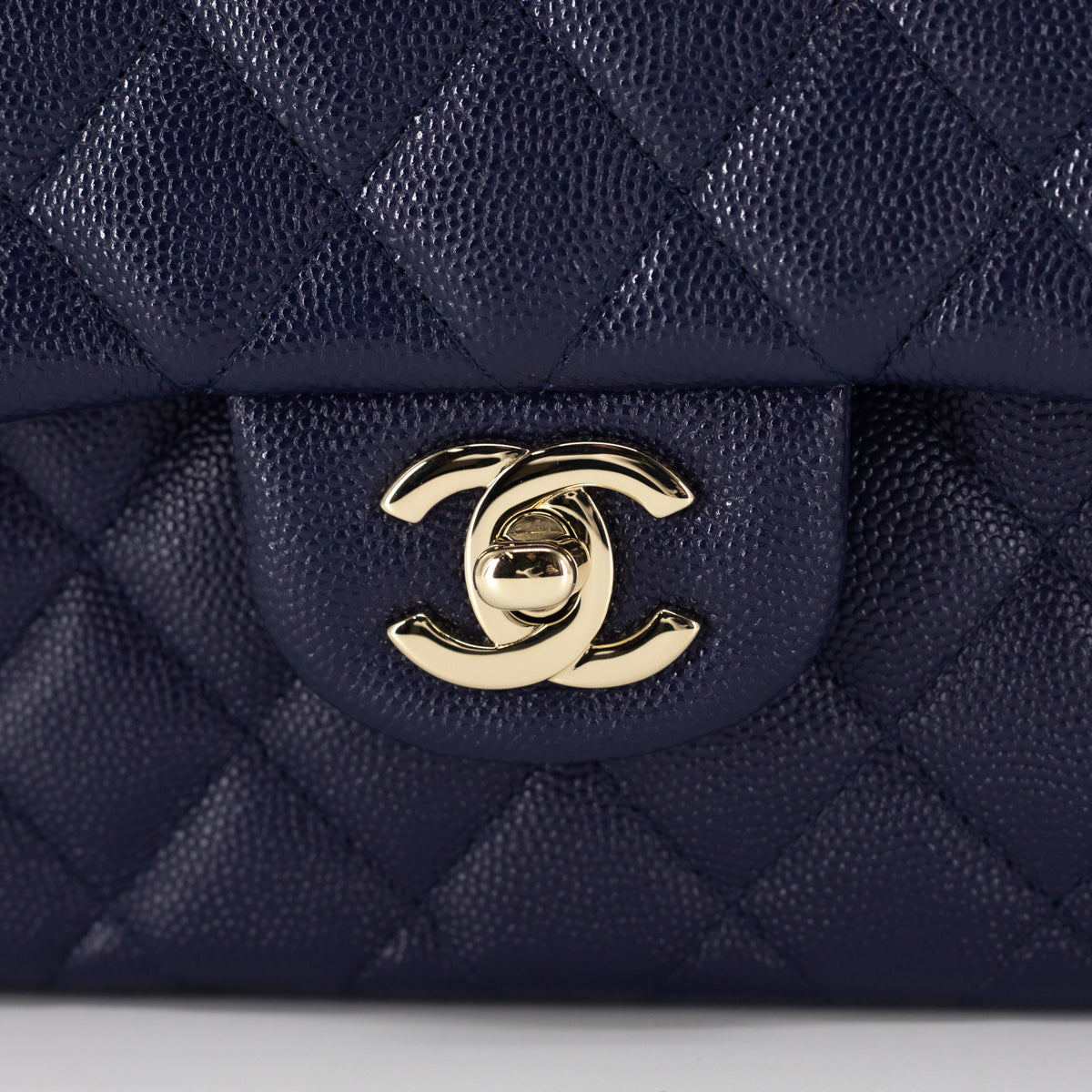 Chanel Quilted Caviar Small Classic Flap Navy - THE PURSE AFFAIR