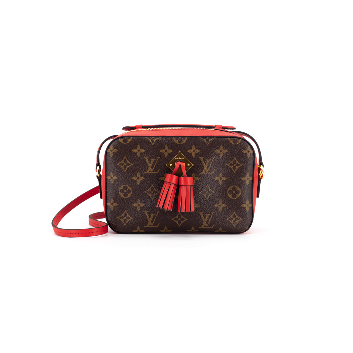 Louis Vuitton Saintonge Red Coquelicot Shoulder Crossbody Monogram Canvas  Bag