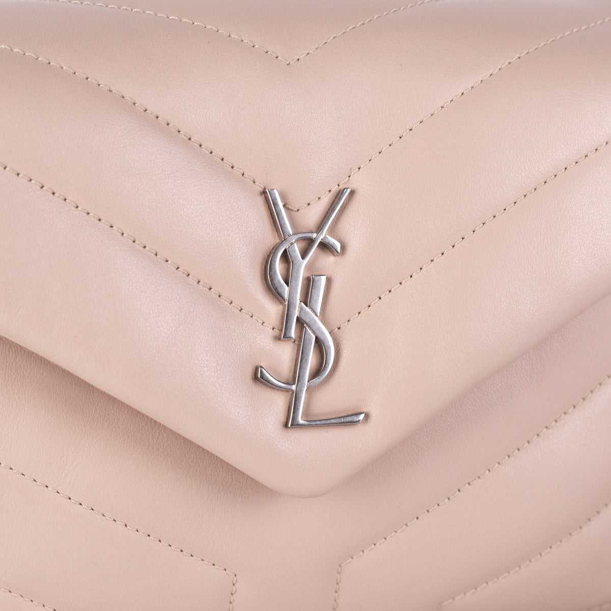 ysl toy loulou beige silver hardware