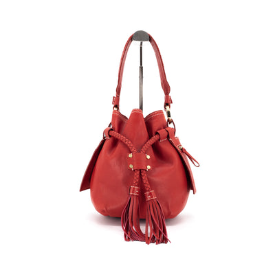 red bucket purse