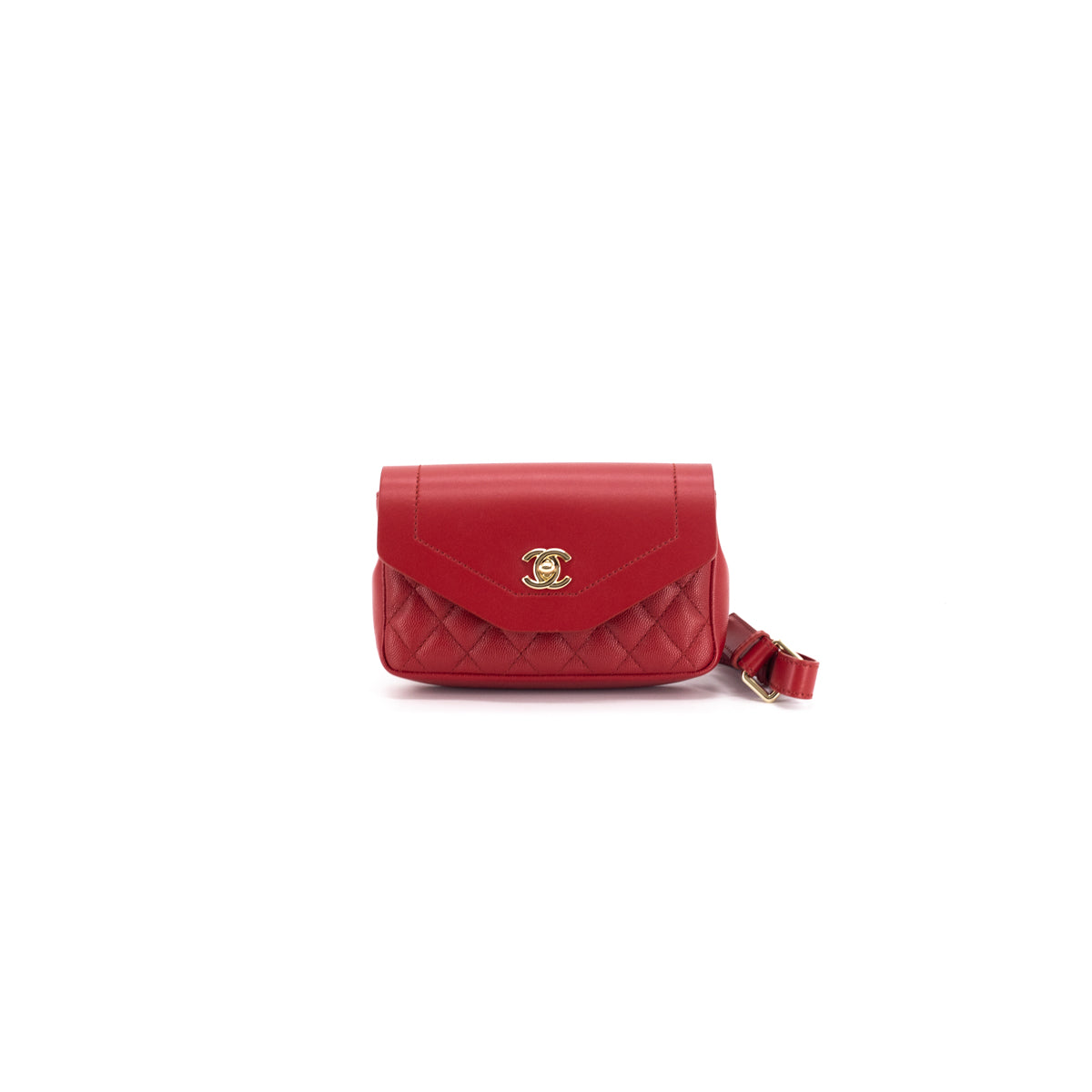 chanel belt bag red