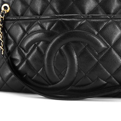 chanel quilted caviar tote