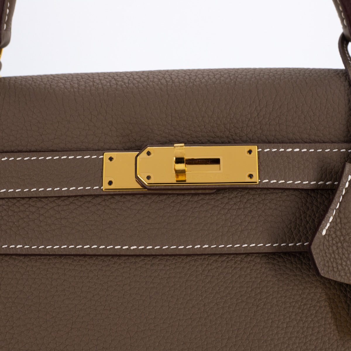 Hermes Kelly Sellier Bag 20cm Etoupe Epsom Gold Hardware
