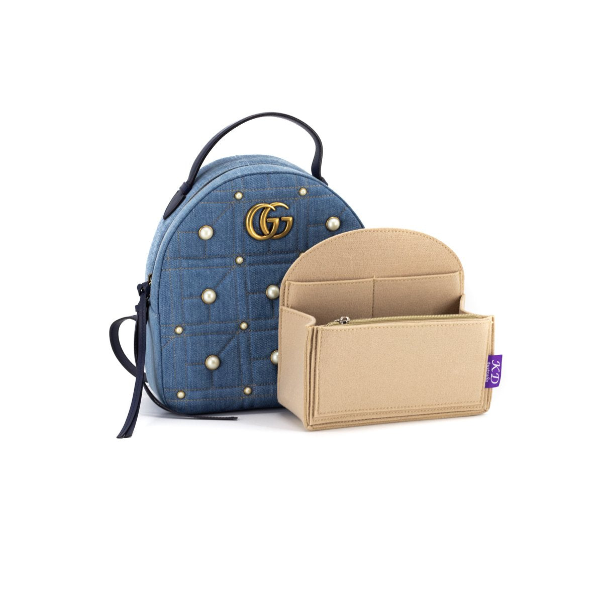 Gucci Pearl Backpack Denim Blue - THE PURSE AFFAIR