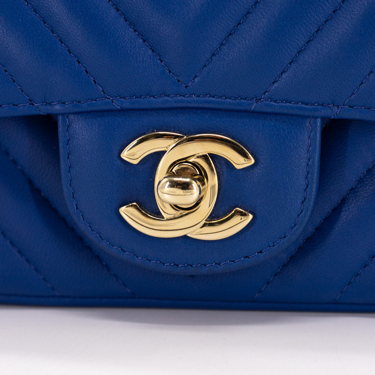 chanel mini square blue