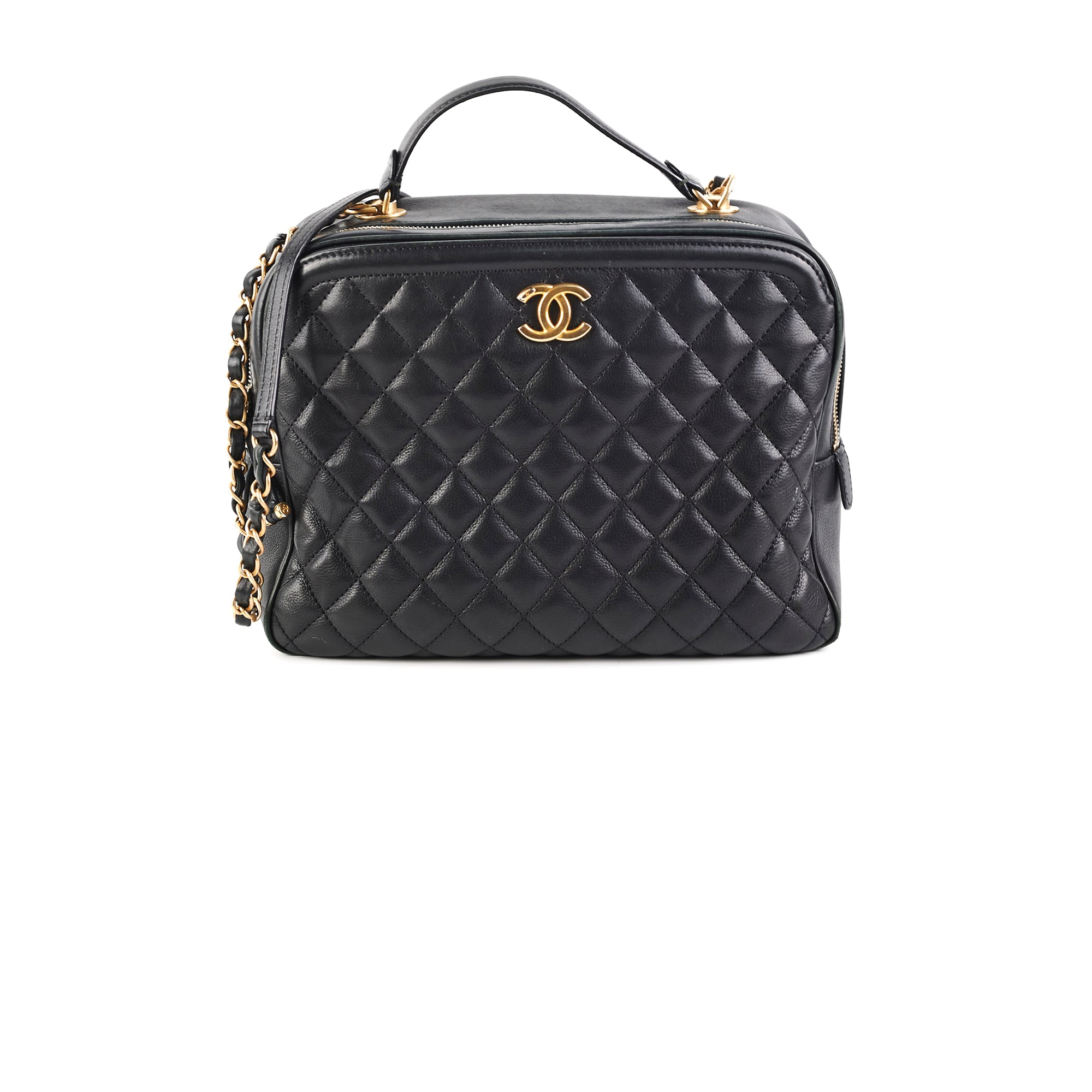 Túi xách Chanel Vanity case bag siêu cấp viền xích màu đen size 18 cm  Túi  Xách Nữ Túi Xách Đẹp Túi Xách Giày Dép Nữ  Bước Thời Trang