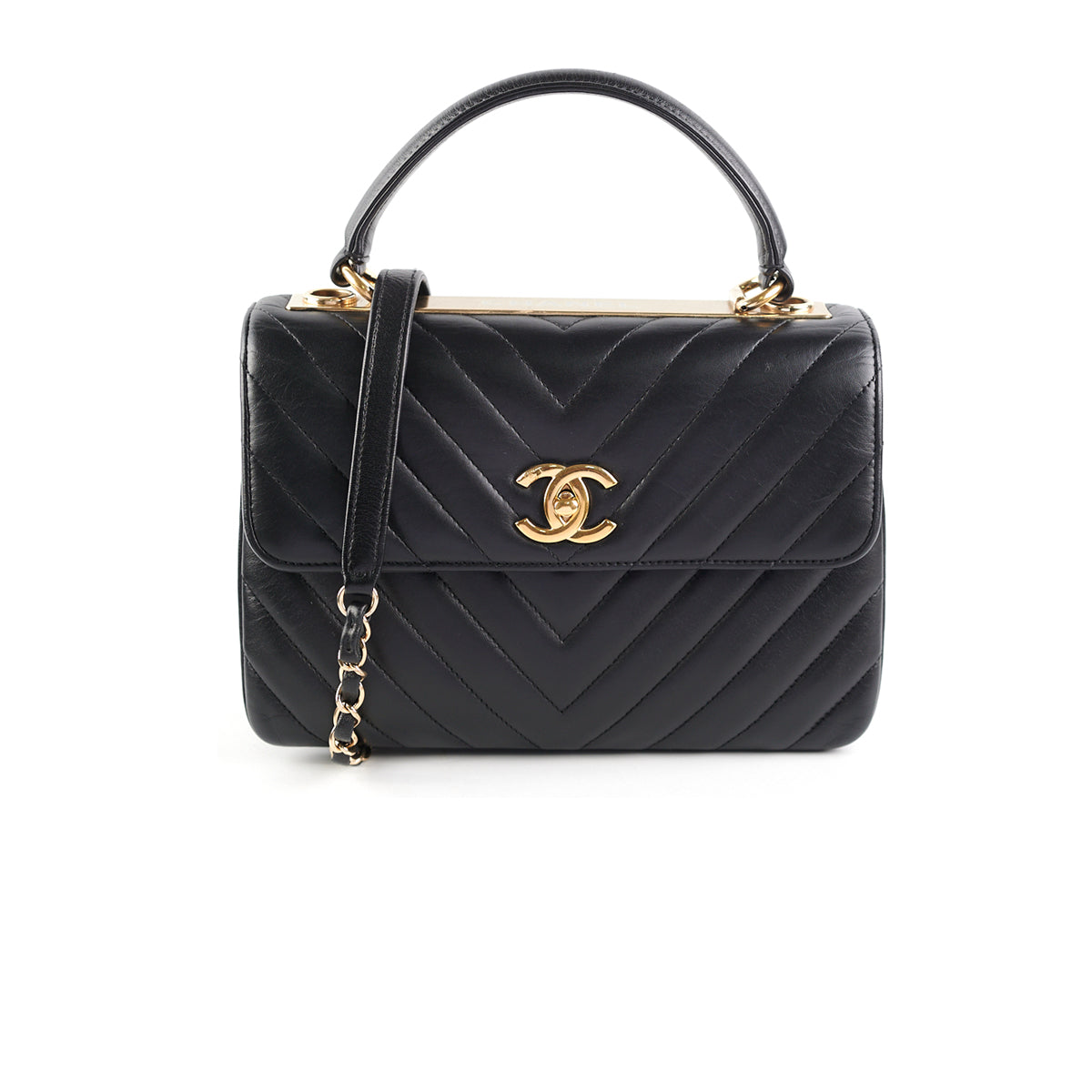 New Chanel Trendy CC Top Handle Chevron Medium  Chanel Cc top Bags