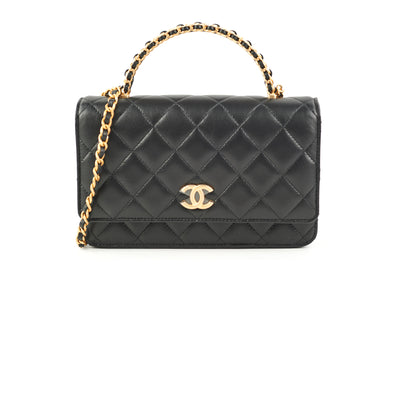 Chanel Wallet on Chain WOC with Handle Black (Microchipped) - THE PURSE  AFFAIR