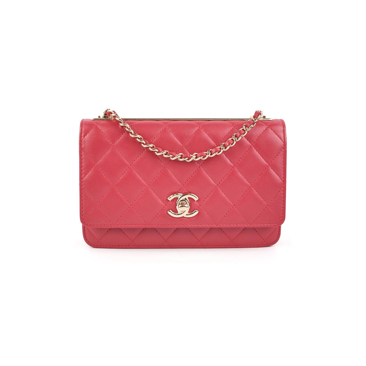 Chanel Trendy Wallet on Chain (WOC) Lambskin Raspberry Pink - THE PURSE  AFFAIR