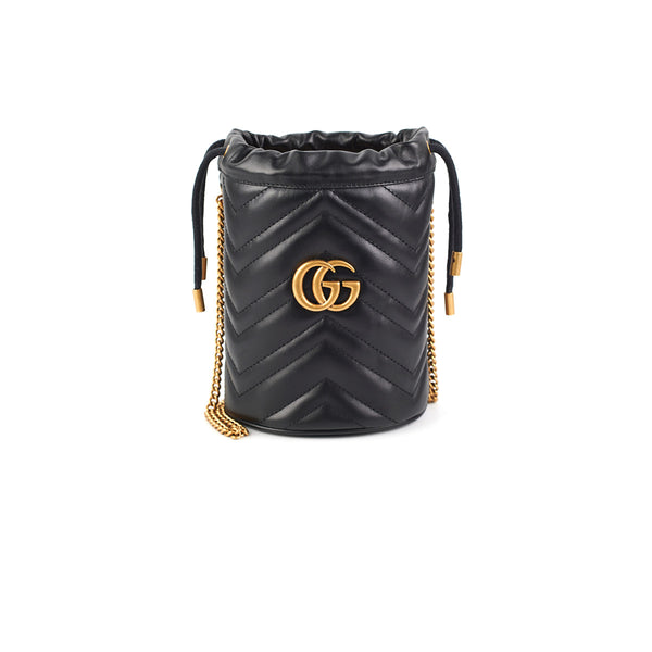 Gucci Marmont mini bucket bag Black - THE PURSE AFFAIR