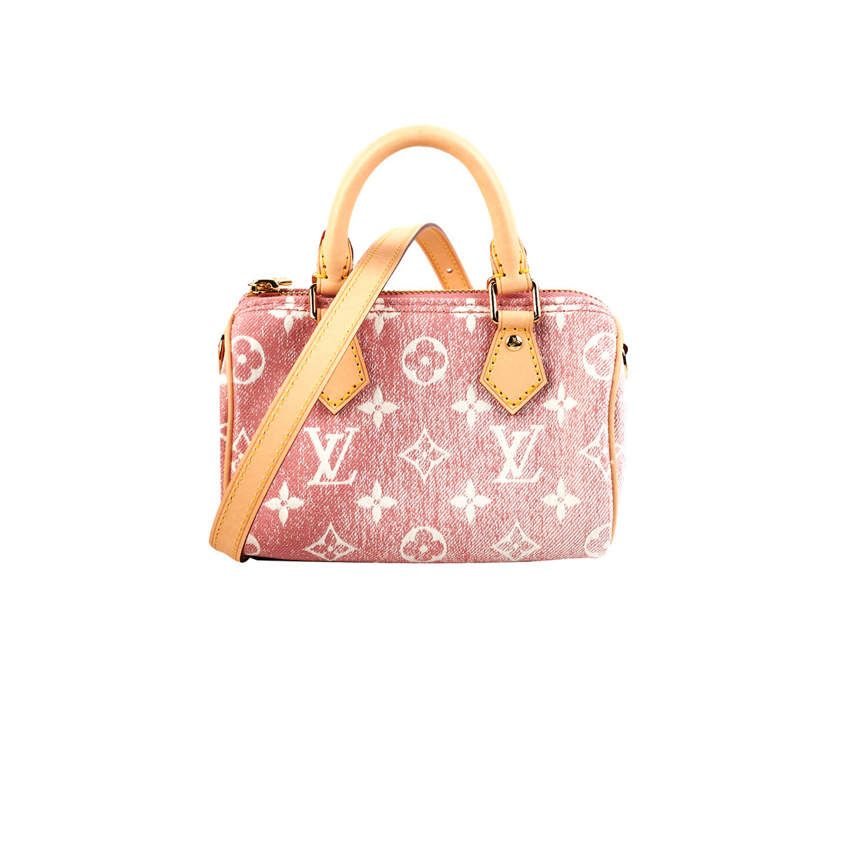 Nano speedy / mini hl handbag Louis Vuitton Pink in Denim - Jeans