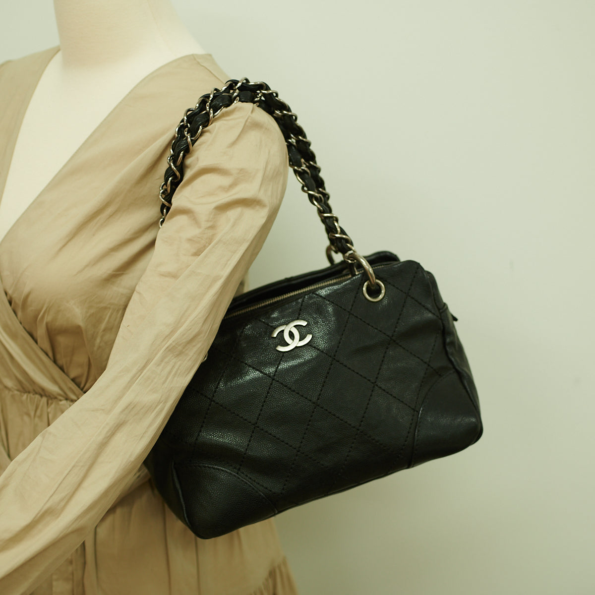 Chanel Pink Caviar Bowling Bag  ADL1383  LuxuryPromise