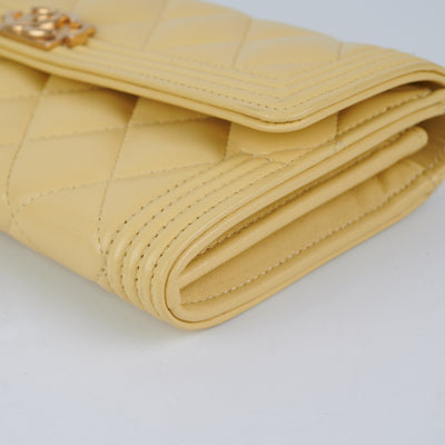 Chanel Chain Shoulder Bag boy velour Leather yellow Silver hardware 121813   eBay