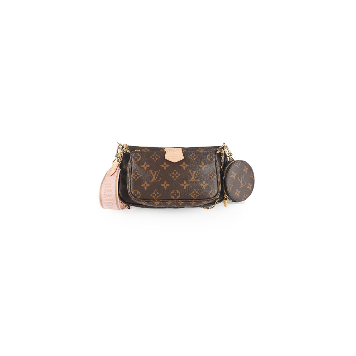 Louis Vuitton Multi Pochette Accessoires Bag REVIEW   WHAT FITS INSIDE  ft Pink Strap   YouTube
