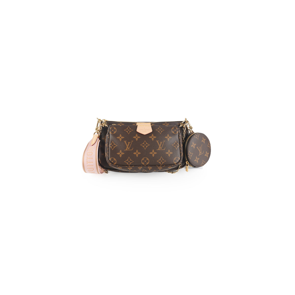 Louis Vuitton M44840 Monogram Canvas Multi- Pochette Accessories Rose Clair  Cross Body Bag