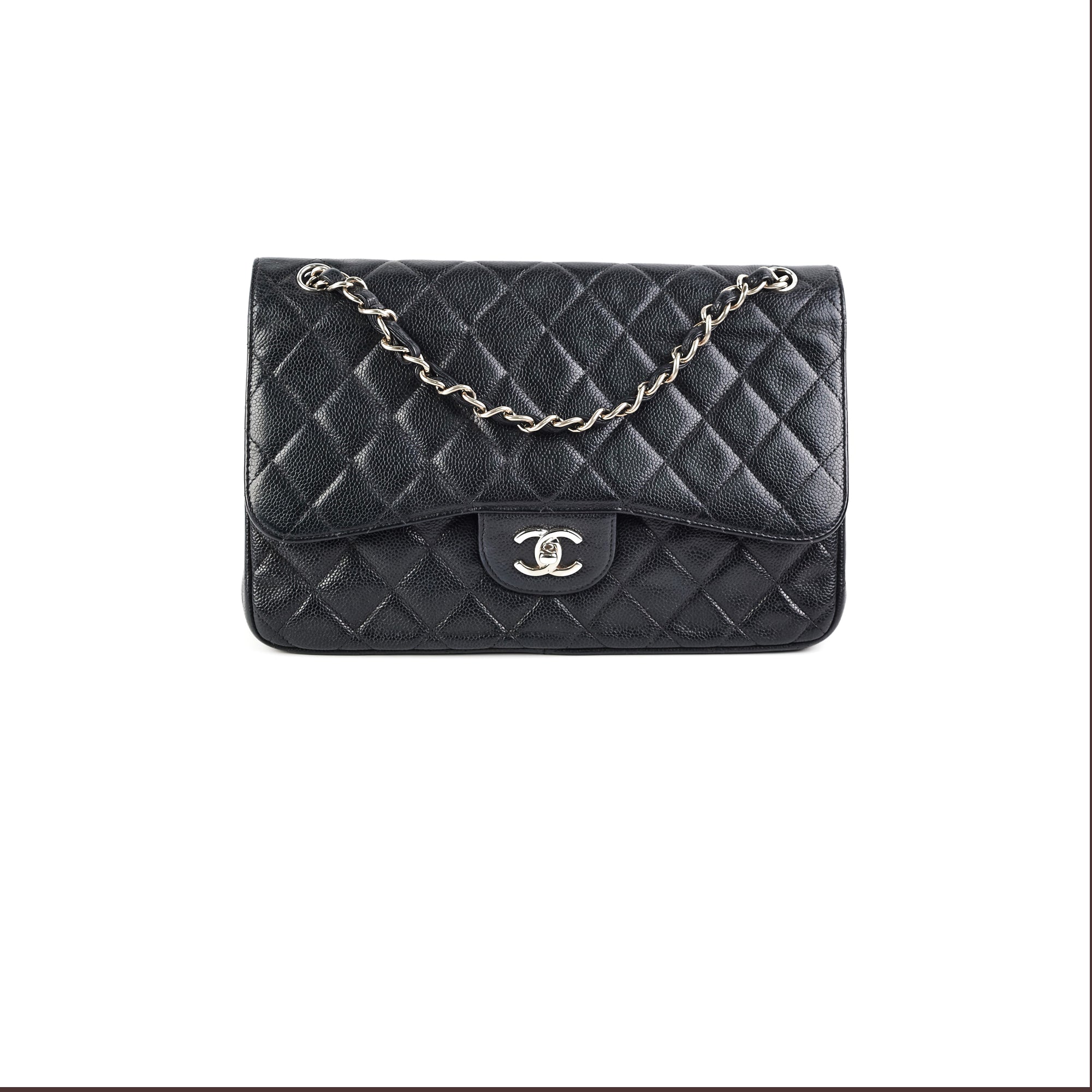 Chanel Classic Flap  black caviar leather  silver hardware  pinterest  Blancazh  Chanel classic flap bag Chanel handbags Chanel classic flap