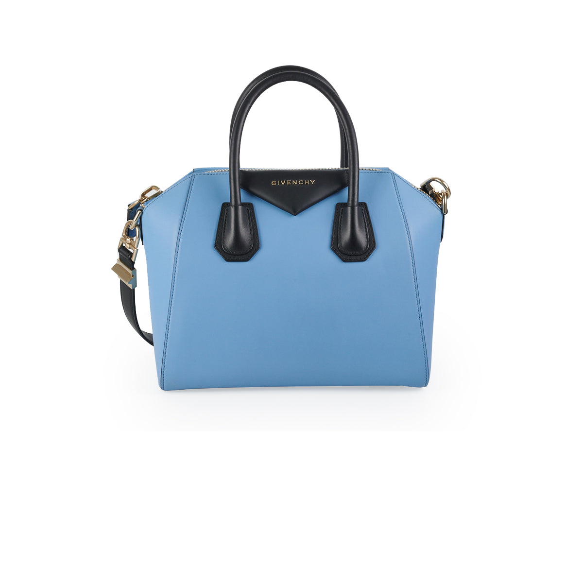 Givenchy Antigona Small Smooth Leather Blue/Black - THE PURSE AFFAIR