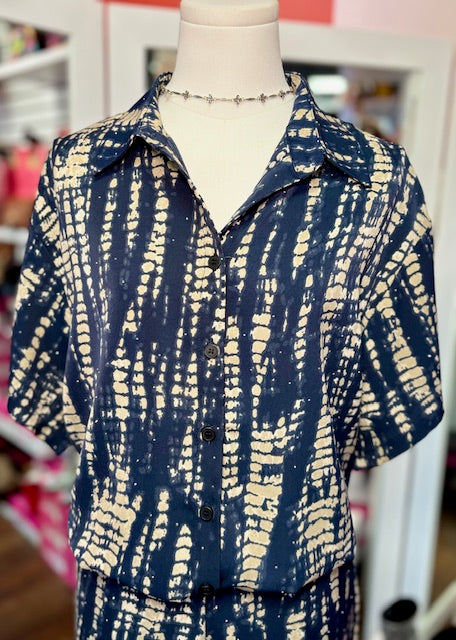 Joh Jessie Stud Navy Top