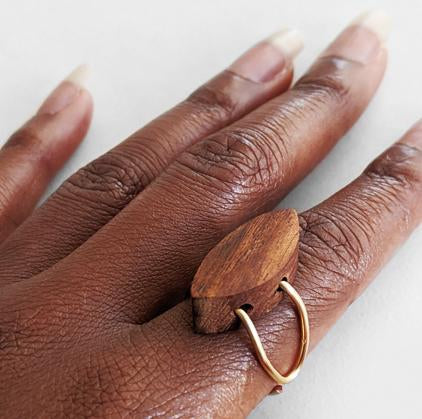 Baluku Gold Wood Ring 